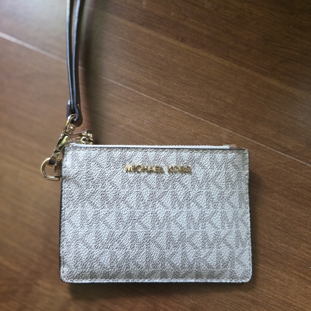 Michael Kors Light Brown Wristlet with Gold Hardware
